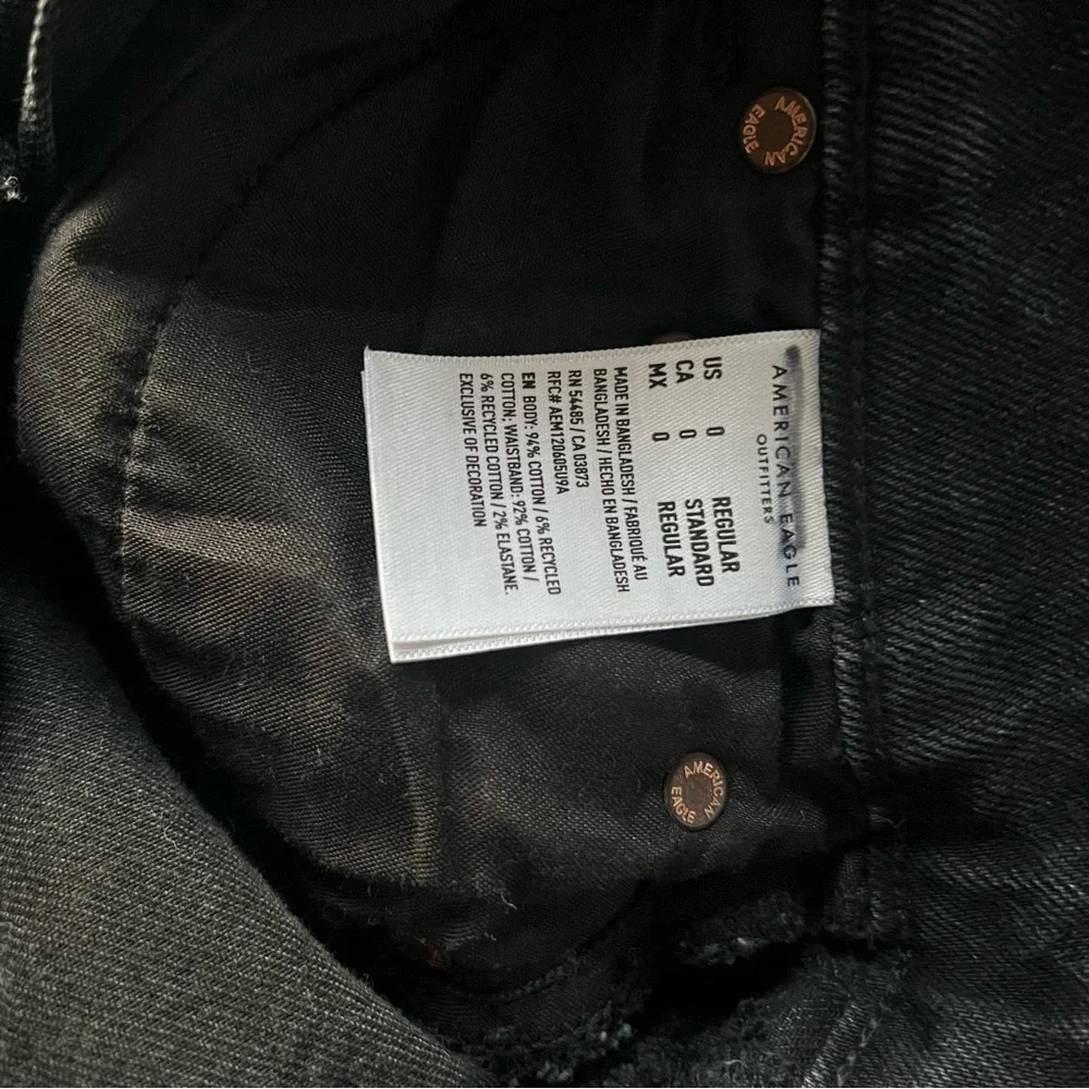American Eagle‎ Women’s Denim Skirt Mini Black Wash Size 0 Crossover Button